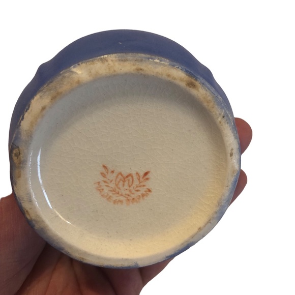 Vintage Hinode Made in Japan Cruets Oil Vinegar Blue Gold Tray Hand Painted - Picture 14 of 15